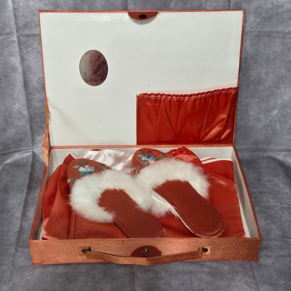 Vintage Pajama Pants Slipper Gift‎ Set Box Collectable Retro READ
